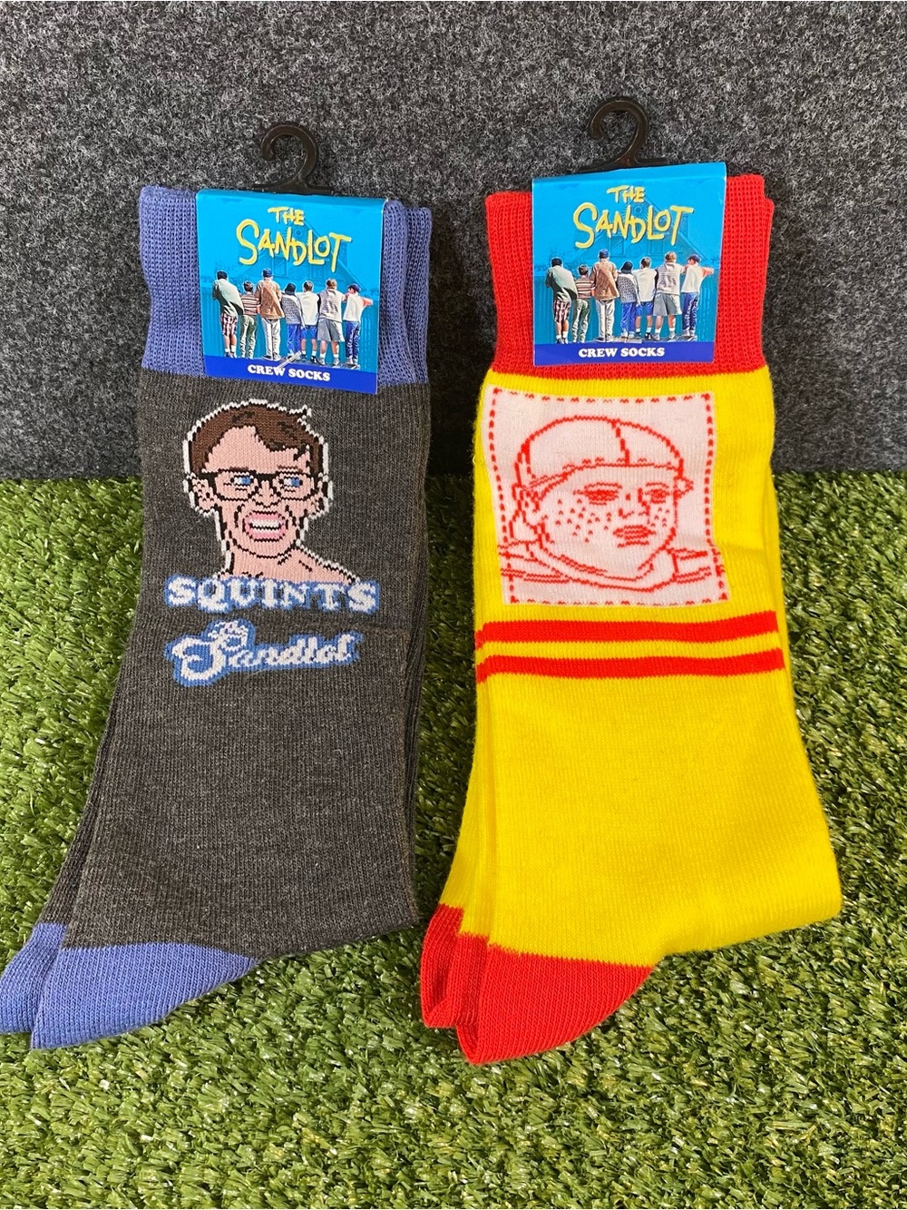 The Sandlot 90's Movie Crew Socks Characters Squints And Ham Men's Grey Yellow